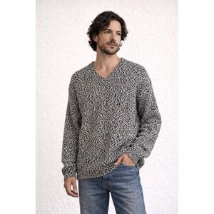 Vintage Façonnable Marled Knit Sweater Men's L Chunky Cotton Fisherman Cozy